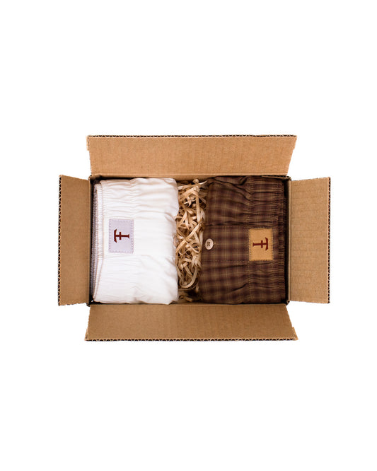 Cotton Boxers Plaid and Bolt Bundle